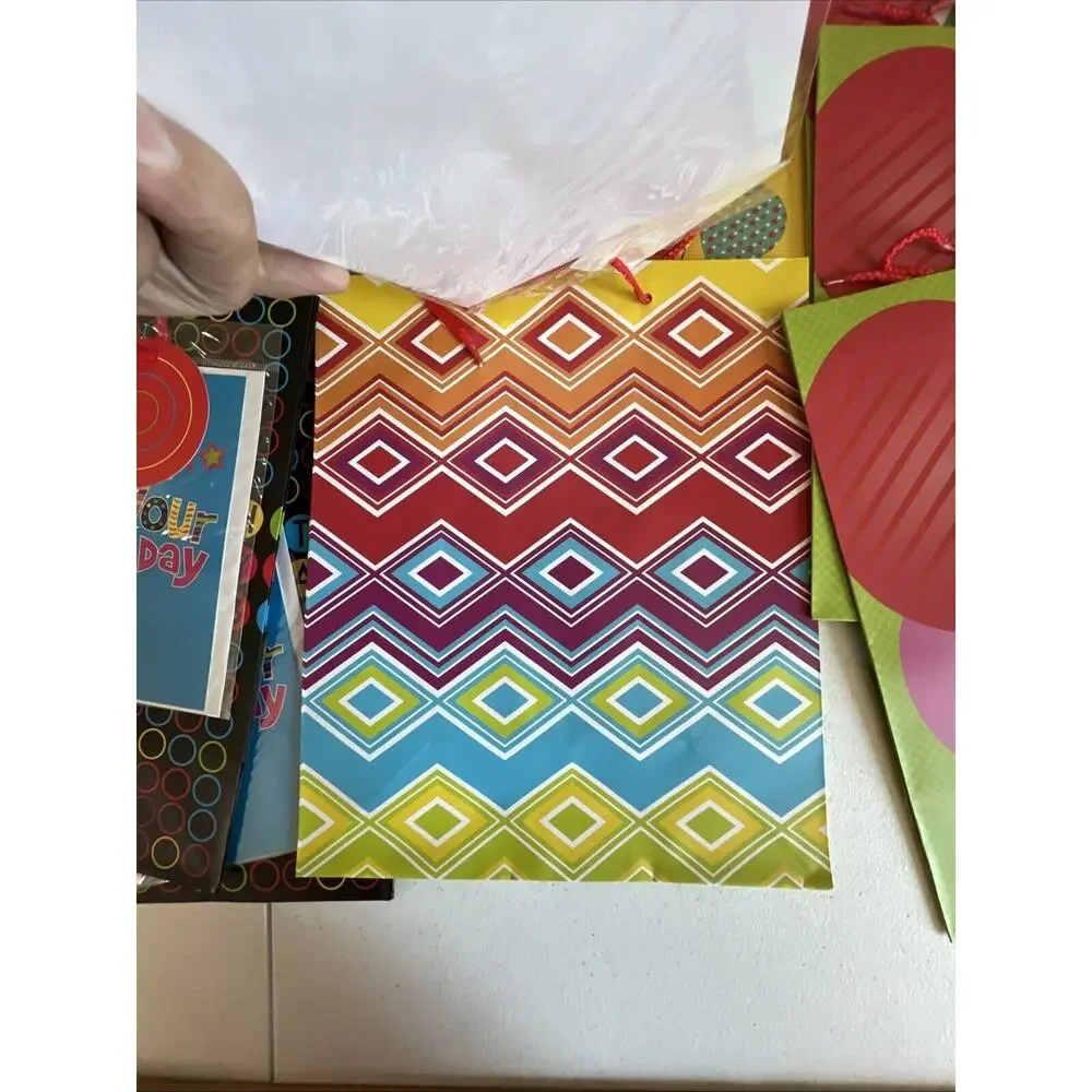 Lot 12 Happy Birthday Gift Bag Set with Greeting Card New Celebrate Holiday Wrap